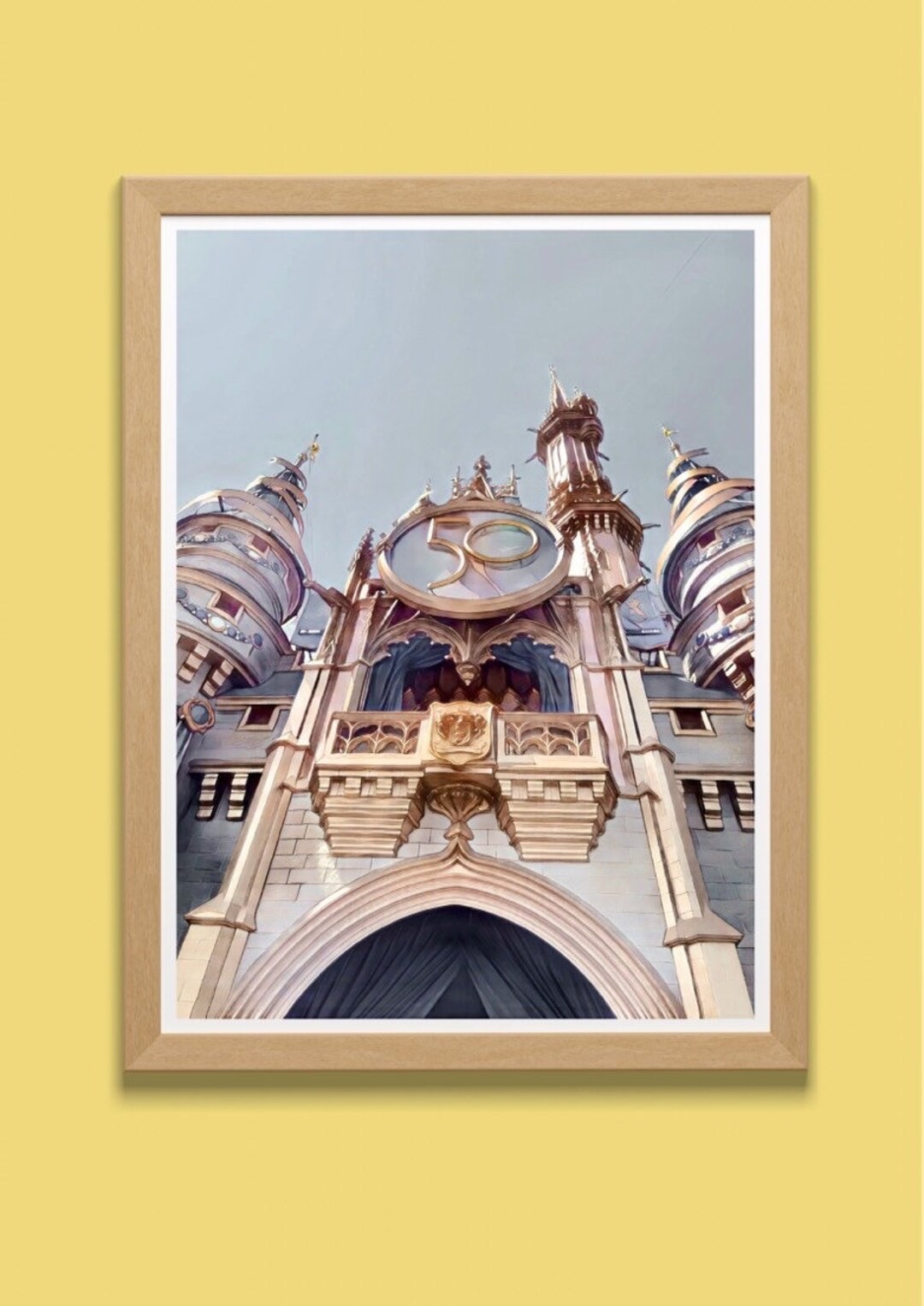 Disneys Magic Kingdom 50th Anniversary Toon Print Disney Etsy