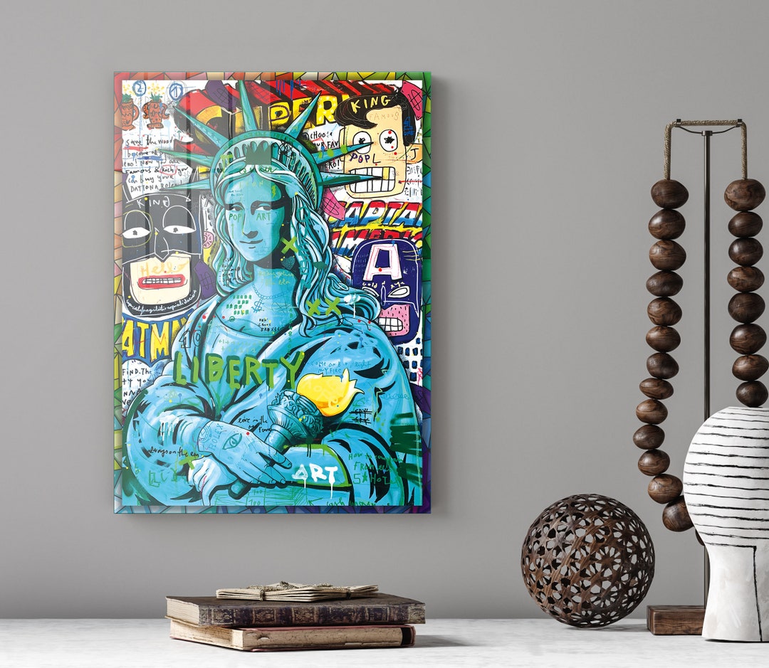 Statue of Liberty Glass Wall Pop Art Mixture of Old & New - Etsy