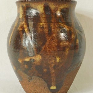 Vintage Studio Sand Art Pottery Drip Glaze Ginger Jar Vase Signed ...