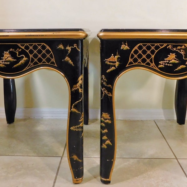 Black Chinese End Tables Etsy