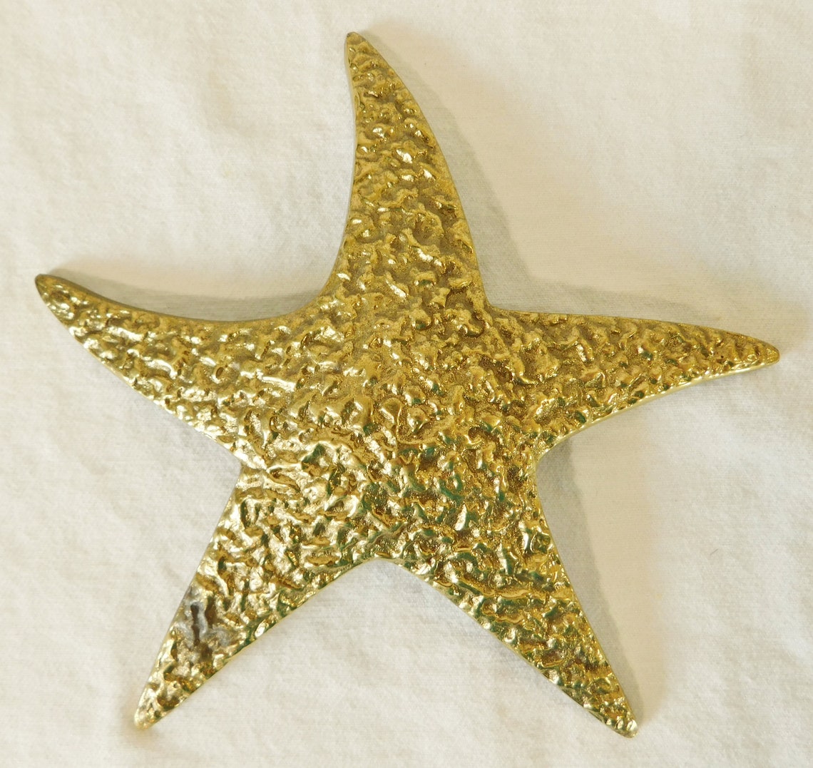 Vintage Solid Brass Palm Beach Style Ornate Seashells Conch Starfish ...