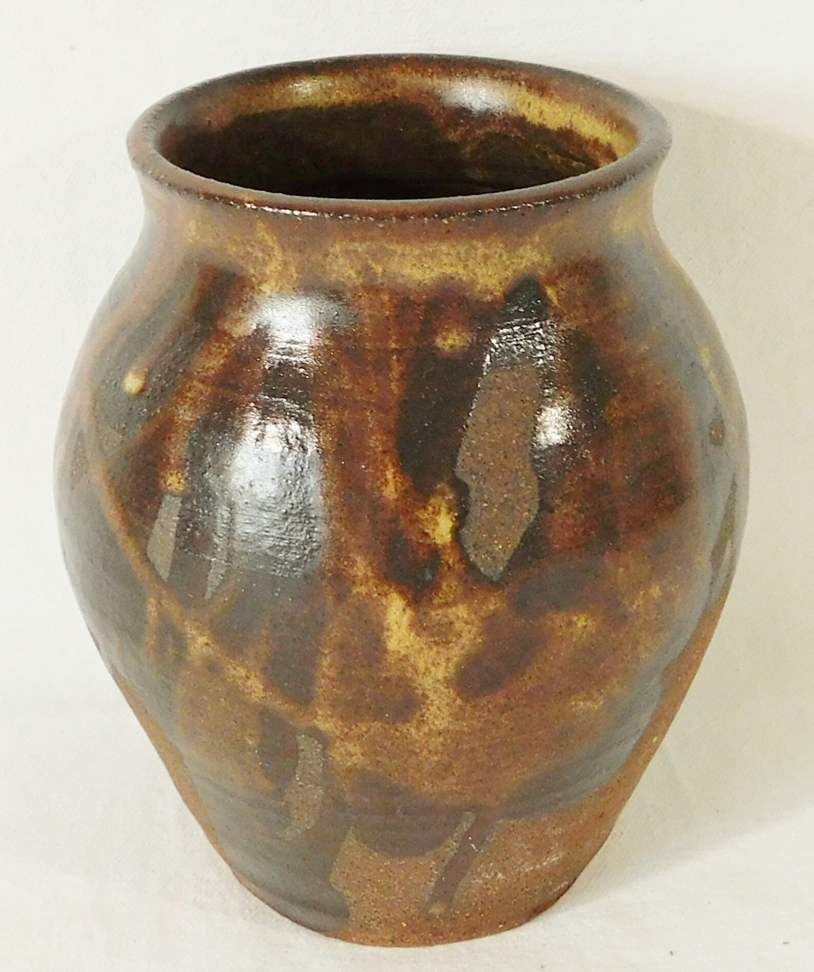 Vintage Studio Sand Art Pottery Drip Glaze Ginger Jar Vase Signed ...