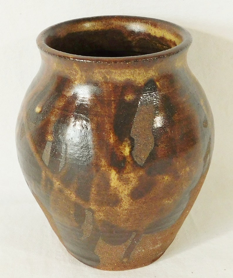 Vintage Studio Sand Art Pottery Drip Glaze Ginger Jar Vase Signed ...