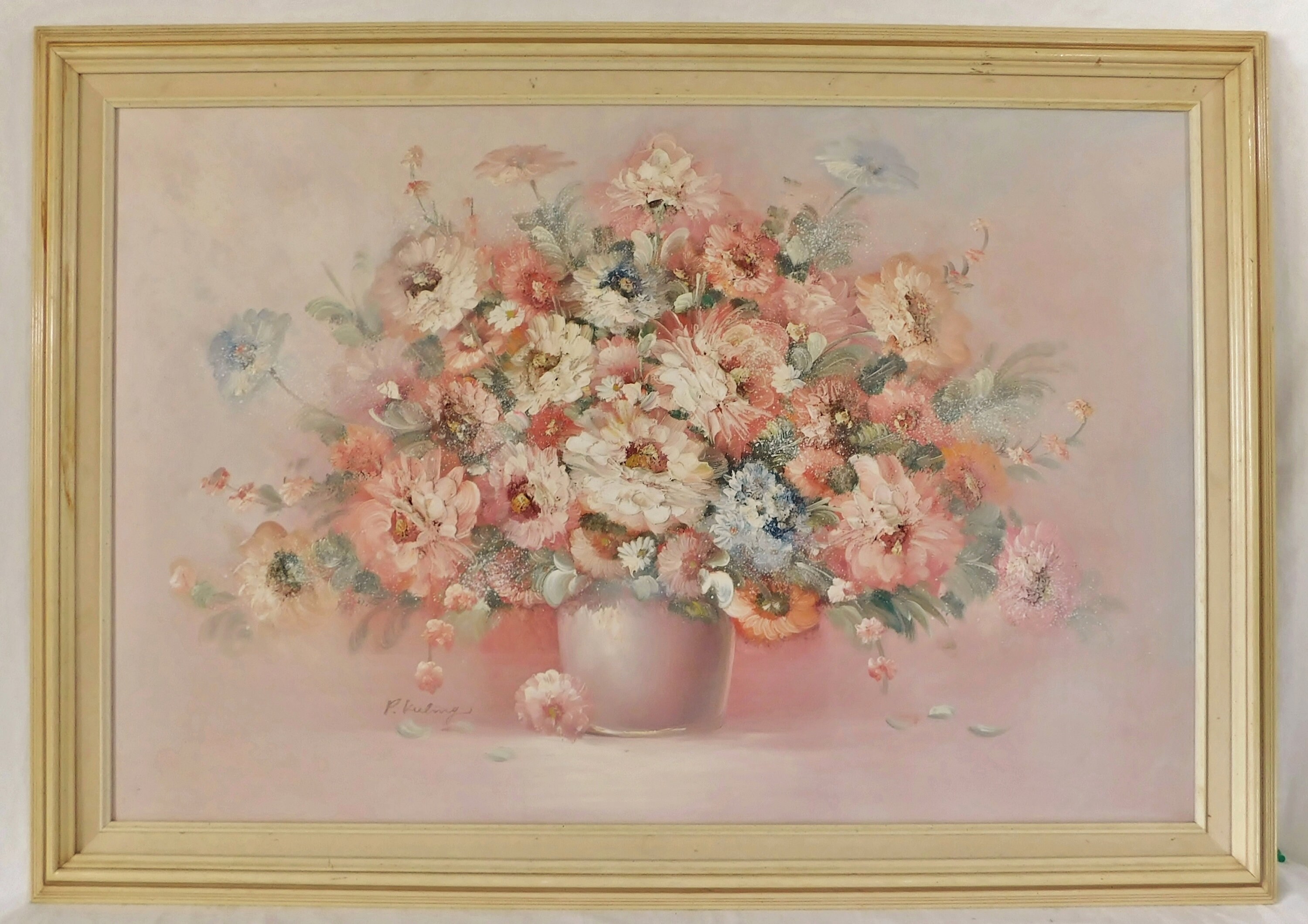 絵画 Oil painting of beautiful flowers. original oil painting Poppy wildflowers vase artwork Floral