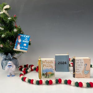 Custom Personalized Children&#39;s Book Ornament, Miniature Book Hanging Ornament, Book Lover Gift, Reader Gift