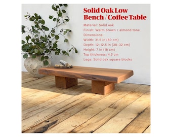 Chabudai Niedriger Eichentisch: Japandi Coffee Table