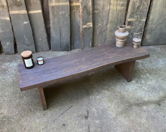 Reclaimed Oak Console Table: Rustic Modern Entryway Bench