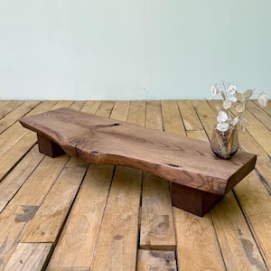 Live Edge eiken bank, lage salontafel, Japanse Chabudai-vloertafel, Wabi Sabi handgemaakt