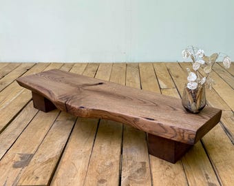 Live Edge Oak Bench, Low Coffee Table, Chabudai Japanese Floor Table, Wabi Sabi Handmade