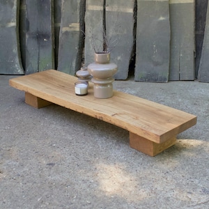 Reclaimed Wood Wabi Sabi Bench: Japandi Rustic Console Table