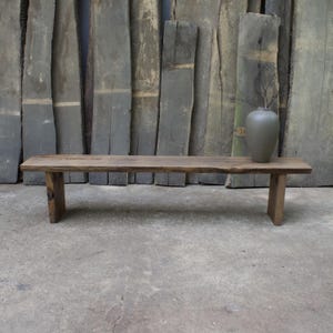 Reclaimed Oak Wabi Sabi Bench: Rustic Entryway Console Table