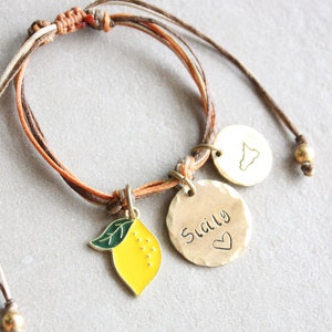 Sicily cord bracelet - leather bracelet with charms, gift for Sicilians, charm bracelet, Sicily charm bracelet, Sicily
