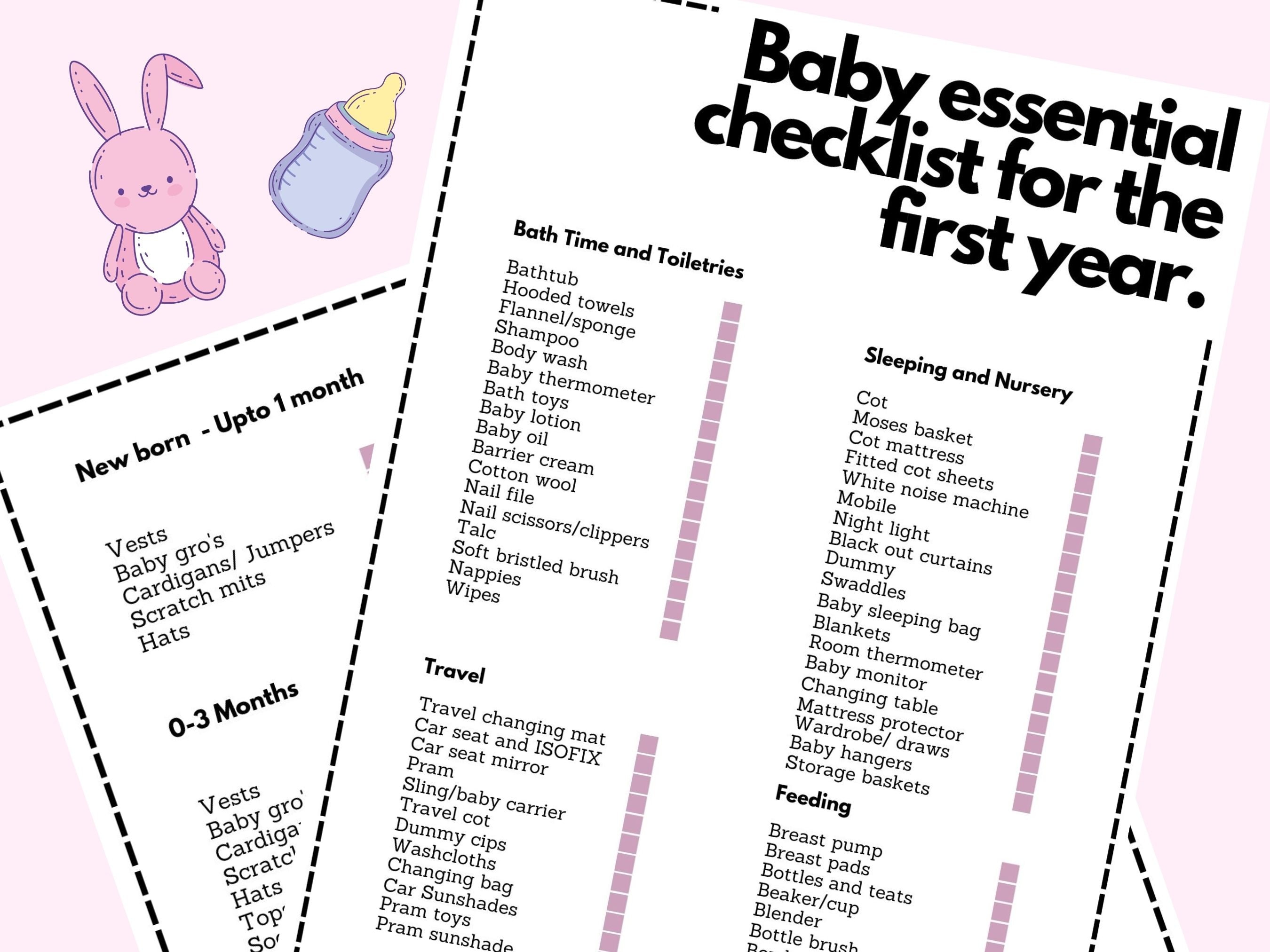 Baby Essentials Checklist: What You Need The First Year