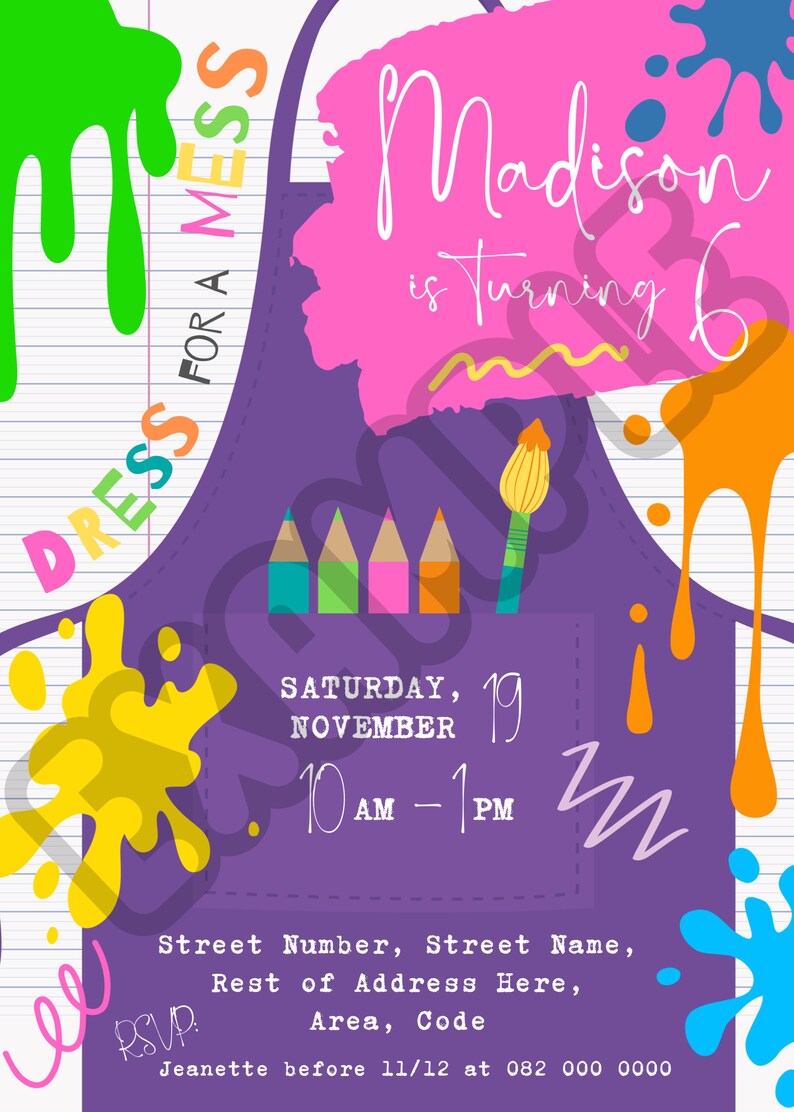 Painting Party Invitation Art Party Invitation Art Birthday Party