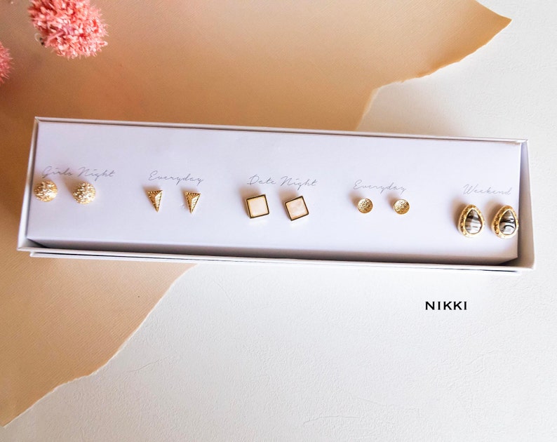 Boxed Stud Earrings Sets Dainty Earrings Sets Gift Ready Holiday Earring Sets image 2