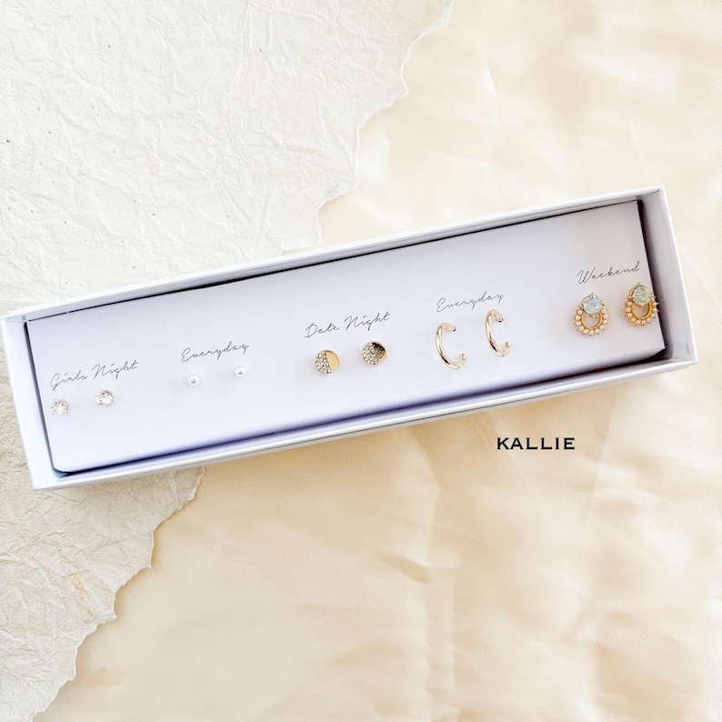 Boxed Stud Earring Set | Dainty Spring Earrings | Gift Ready image 6