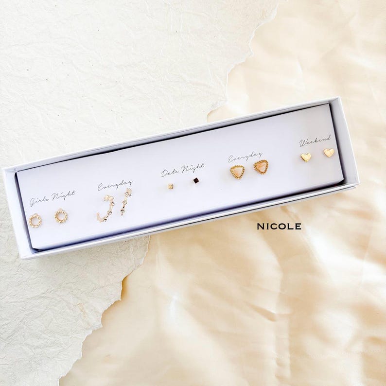 Boxed Stud Earring Set | Dainty Spring Earrings | Gift Ready image 12