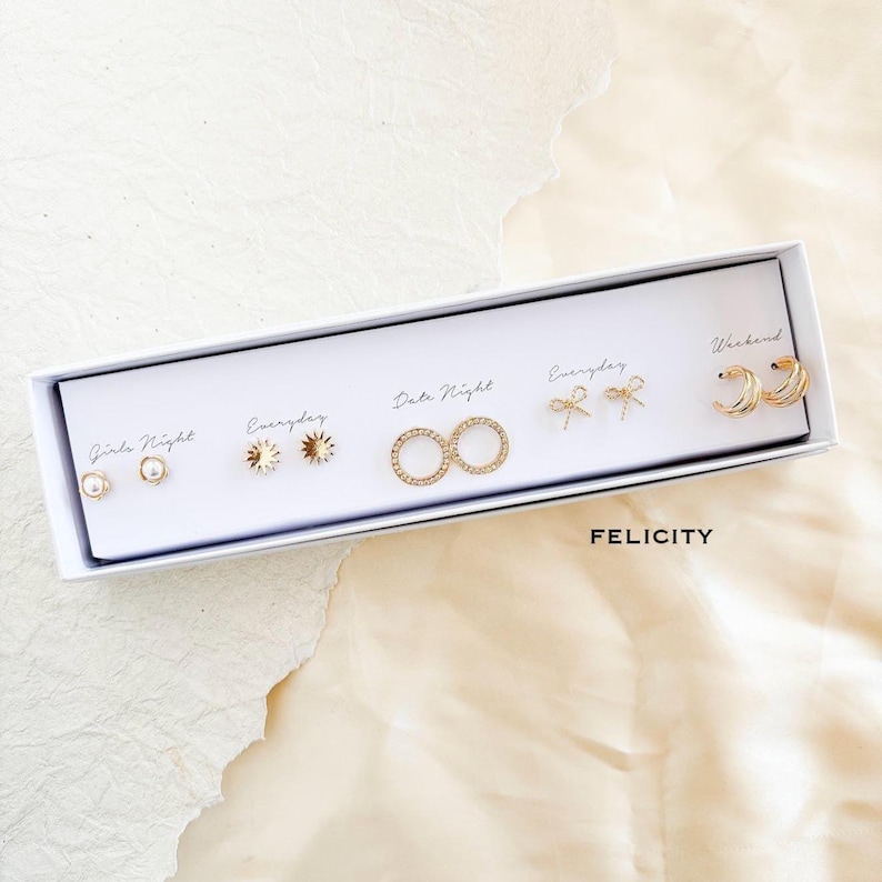 Boxed Stud Earring Set | Dainty Spring Earrings | Gift Ready image 3