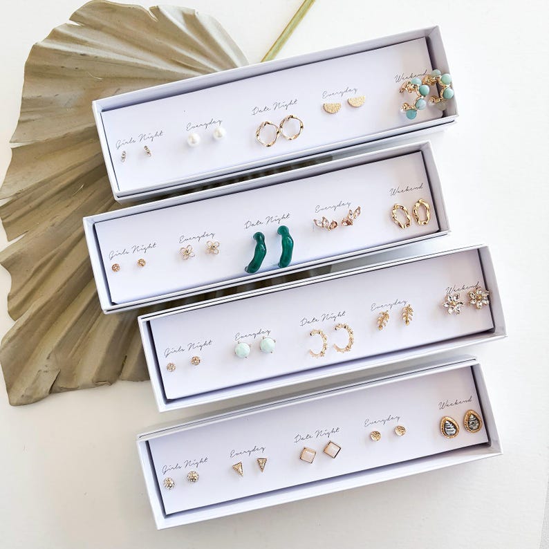 Boxed Stud Earring Set | Dainty Spring Earrings | Gift Ready image 1