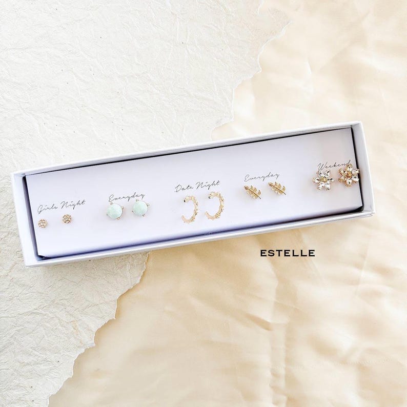 Boxed Stud Earring Set | Dainty Spring Earrings | Gift Ready image 2