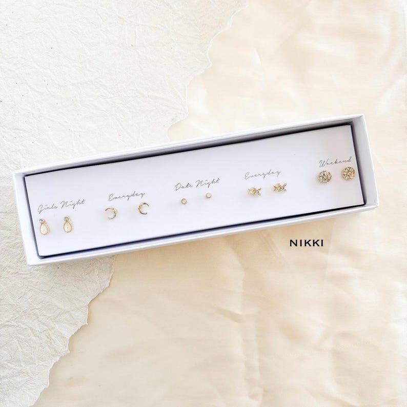 Boxed Stud Earring Set | Dainty Spring Earrings | Gift Ready image 9