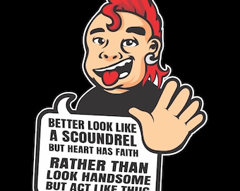 Funny Cartoon Character with Deep Quote – Digital Download PNG for Sublimation & Stickers