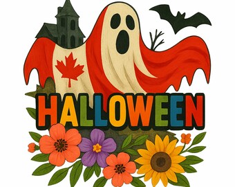 Canadian Halloween Ghost PNG, JPG Files