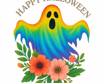 Halloween Floral Ghost file format (jpg,png) is perfect for t-shirt printing, or mugs and much more.