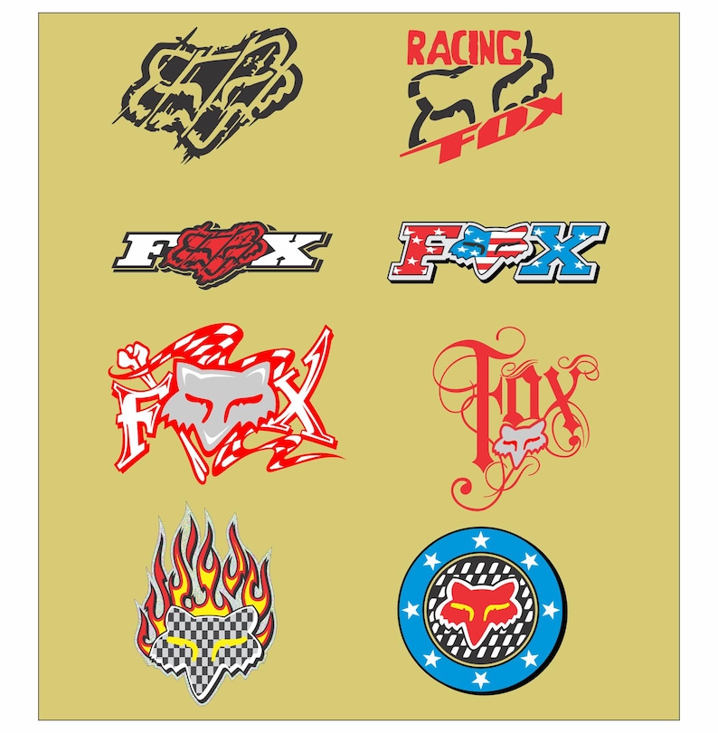 8 Images With the Fox Racing Vector Theme / Instant Download / Print ...