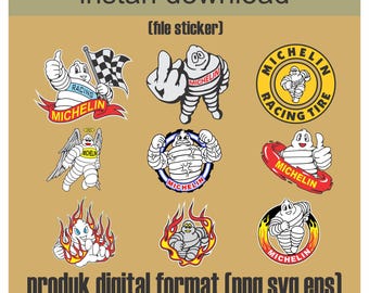 Michelin Sticker Pack – Racing Tire Decals  PNG SVG EPS  Instant Download