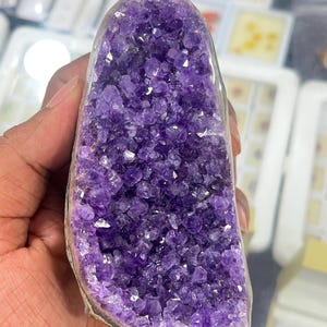 Raw Amethyst Druzy Geode Cut Base, Uruguay origin AAA Quality, Amethyst Cut Base, Self Standing Geode, Raw Quartz, Healing Crystals, Cluster