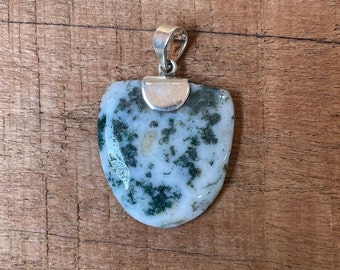 Tree Agate Sterling Silver Pendant: Handmade Gemstone Jewelry
