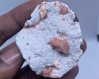 Cute STILBITE and Pink HEULANDITE on Druzy QUARTZ Matrix Zeolite Mineral Specimen Blessed & Initiated Heart healer.