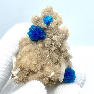 Very Rare Deep Blue Natural Cavansite Blossoms/Cavensite Crystal On Matrix With Stilbite Blades,Cavansite Crystal From Wagholi Mines Pune.IN