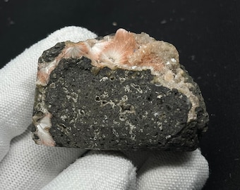 Prachtige oranje thomsoniet, zeldzame vondst uit India - Zeldzaam mineraal exemplaar, zeldzame vondst zeoliet uit India