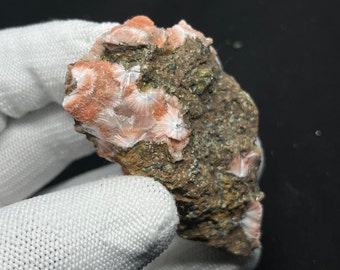 Prachtige oranje thomsoniet, zeldzame vondst uit India - Zeldzaam mineraal exemplaar, zeldzame vondst zeoliet uit India