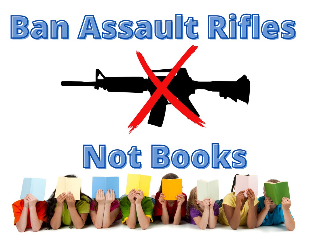Ban Assault Rifles Not Books Postcard Etsy