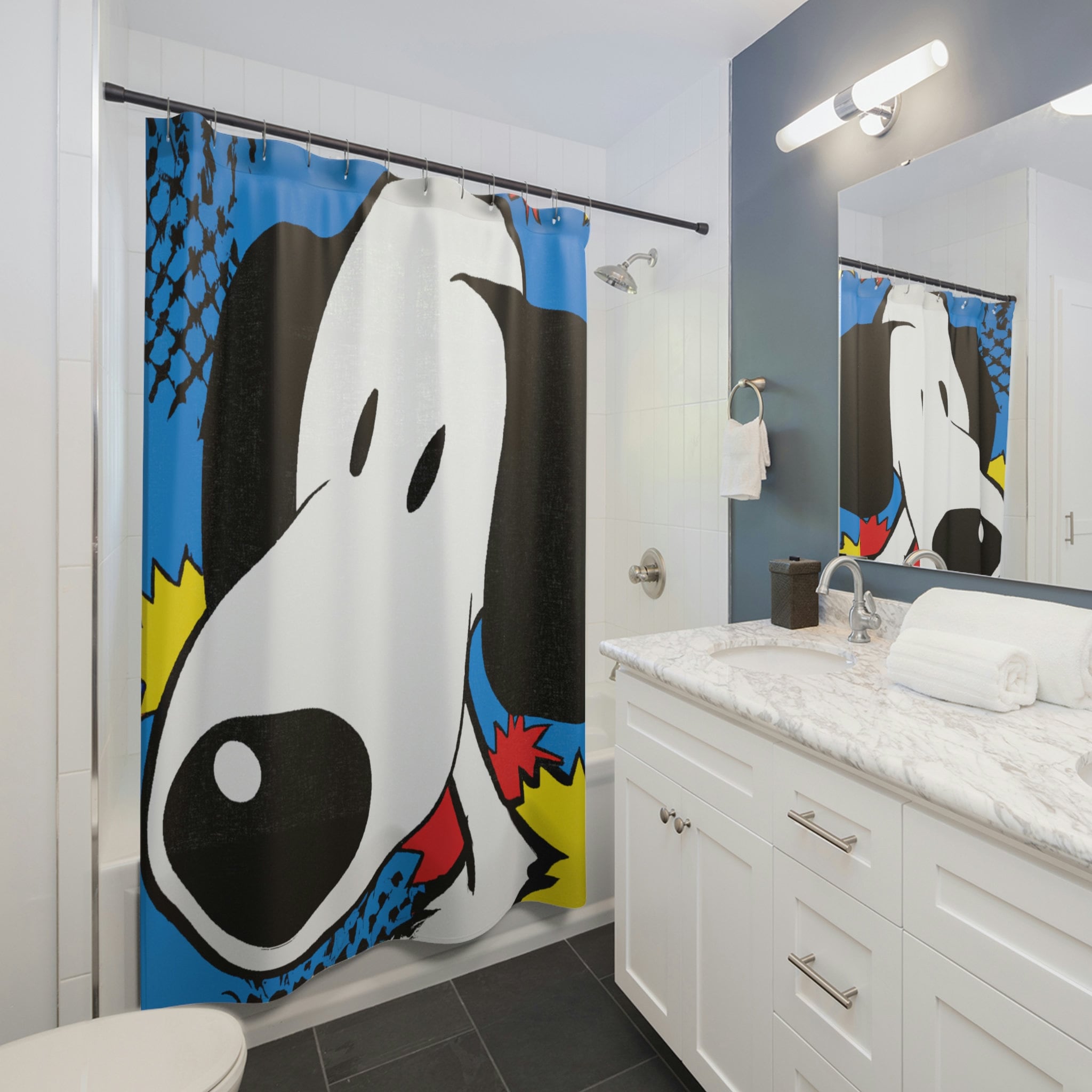 Snoopy Pop Art Shower Curtain Snoopy Shower Curtain. Snoopy Etsy
