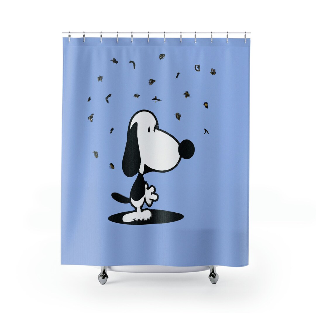 Snoopy Shower Curtain. Snoopy Bathroom Decor Snoopy Pop Art Etsy