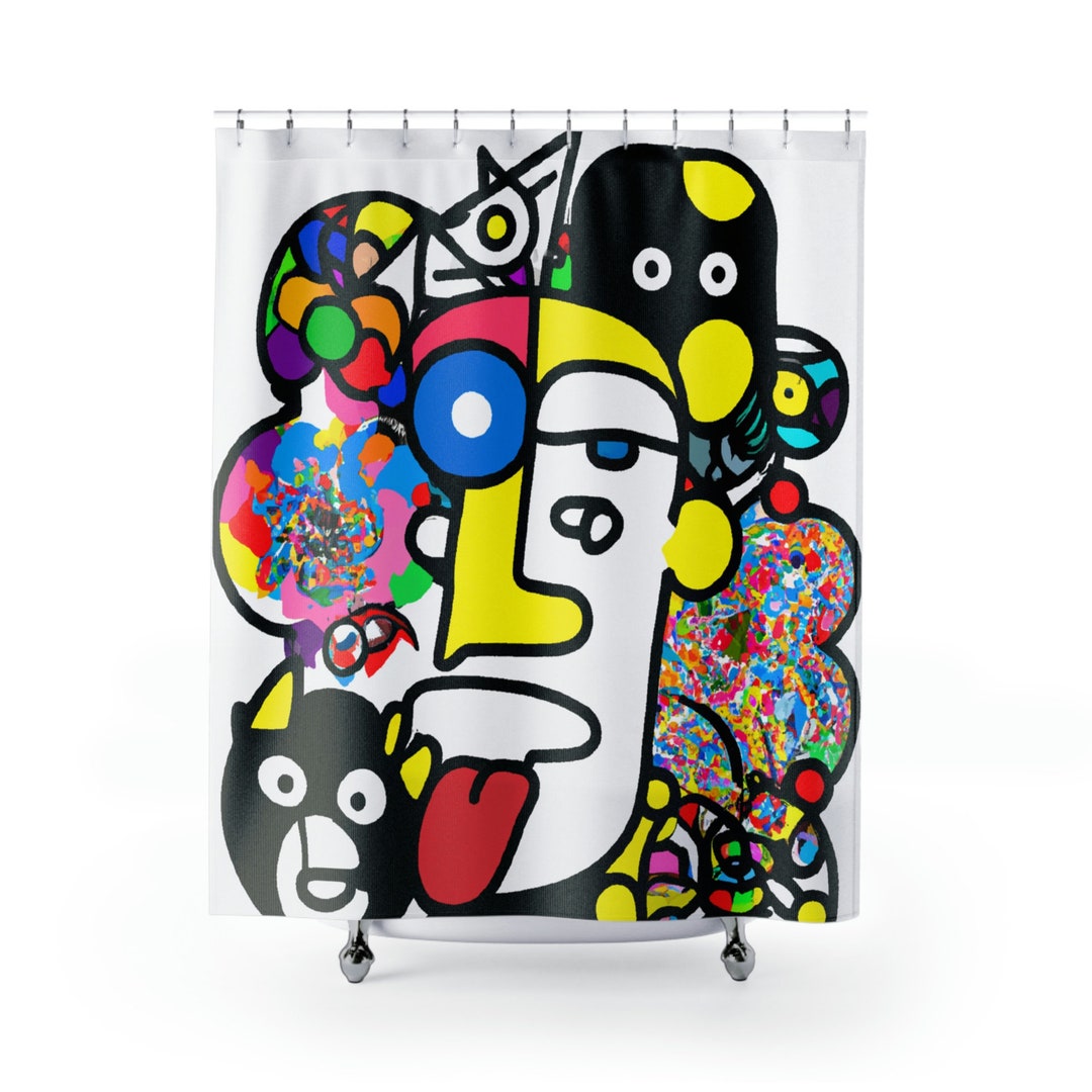 Modern Art Shower Curtain Pop Art Shower Curtain Original Etsy
