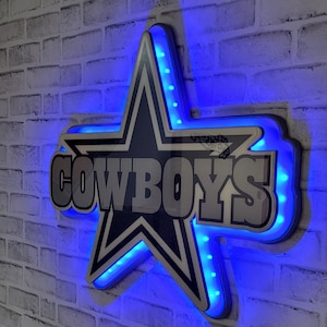 Cowboys Lighted Wall Art with Remote