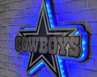 Cowboys Lighted Wall Art with Remote