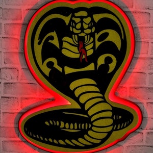 Cobra Kai wall art with LED lights and remote