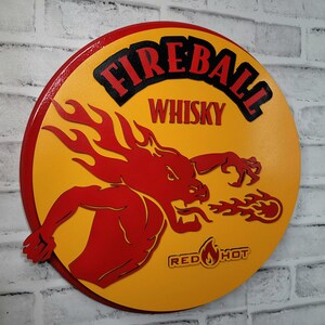 Fireball Whiskey 3D LED Lighted Sign With Remote - Etsy