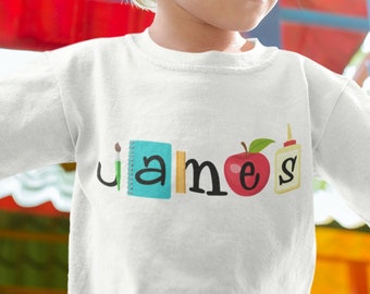 Personalized Back to school kid's shirt, First day of school Shirt, Toddler school shirt