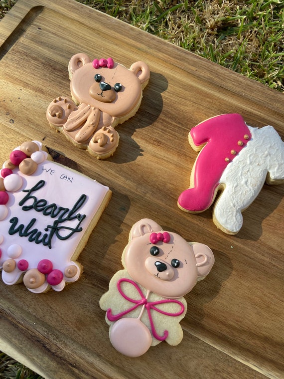 Teddy Bear Sugar Cookies / Baby Bear Cookies / Baby Shower Etsy