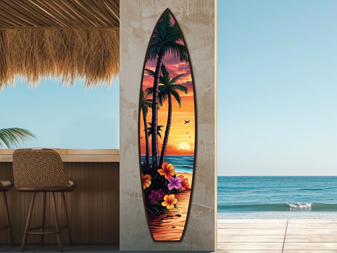 Hills Pattern Acrylic Surfboard Wall Art