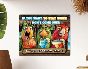 PERSONALIZED, Custom Tiki Bar Sign, Aluminum Wall Art, Funny Bar Decor, Large Outdoor Sign