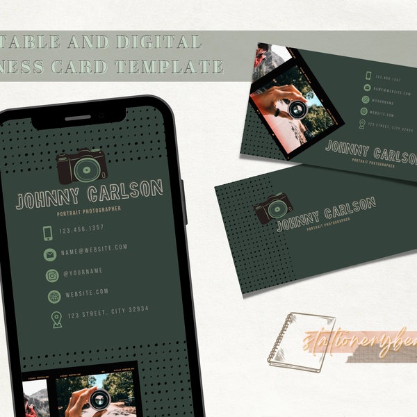 Digital and Printable Business Card | Business Card Bundle | Marketing Small Business | Business Iphone | Photography Business Card