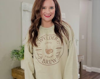 Wylder Coffee & Books Brew Unisex Sweatshirt, Ang T Dalton Collab, The Scars Within, Gift for Book Lovers, Cozy Reading Apparel, Book Merch